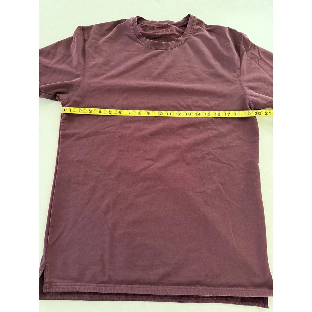BYLT Premium Basics Mens LUX Drop-Cut T-Shirt Burgundy Maroon Split Hem Large - Picture 4 of 6